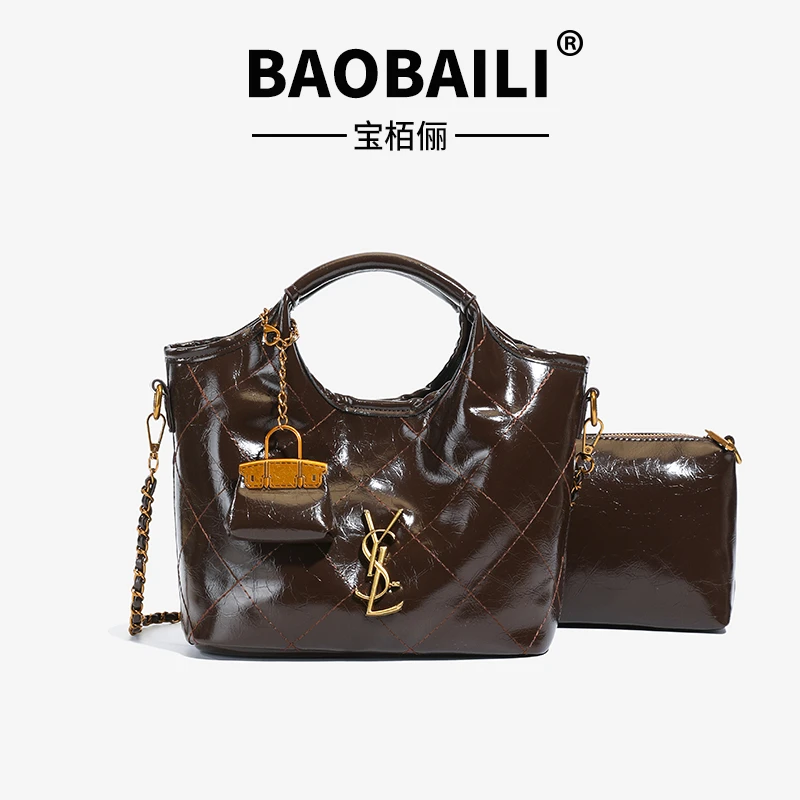 【手工DIY】复古轻奢双子星单肩包2025新款秋冬时尚子母包高级质感