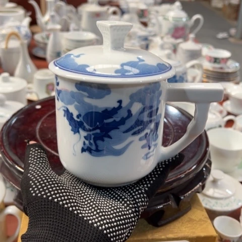 陶瓷༺***༻醴陵手绘釉下彩，茶杯