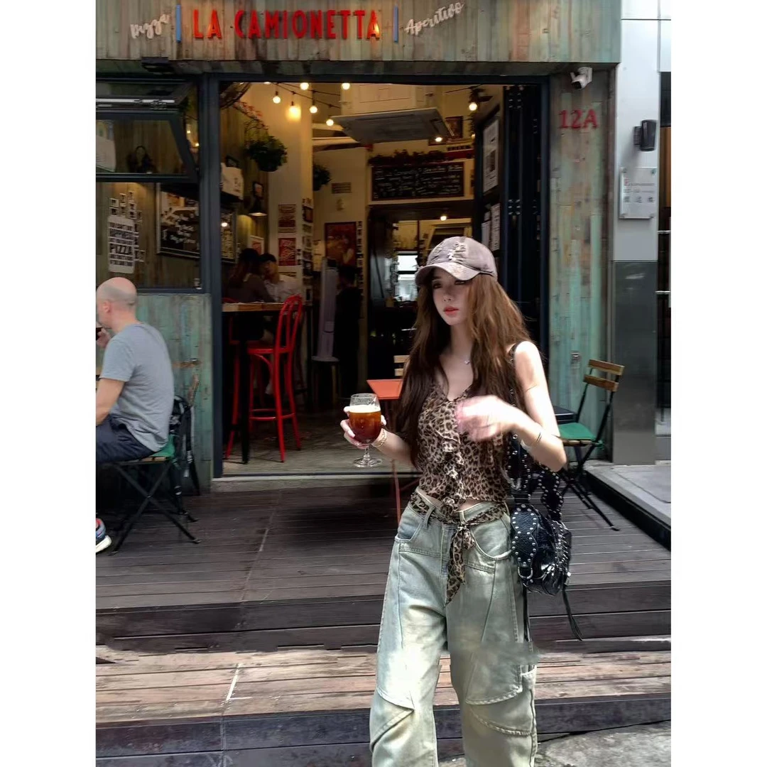 徐秋阳   豹纹衫  春季新款百搭时尚休闲显瘦显白上衣9736