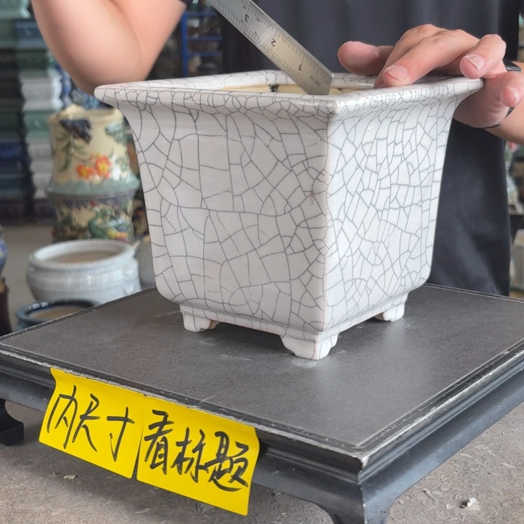 一风堂石湾花盆。 盆口收缩内口14^14