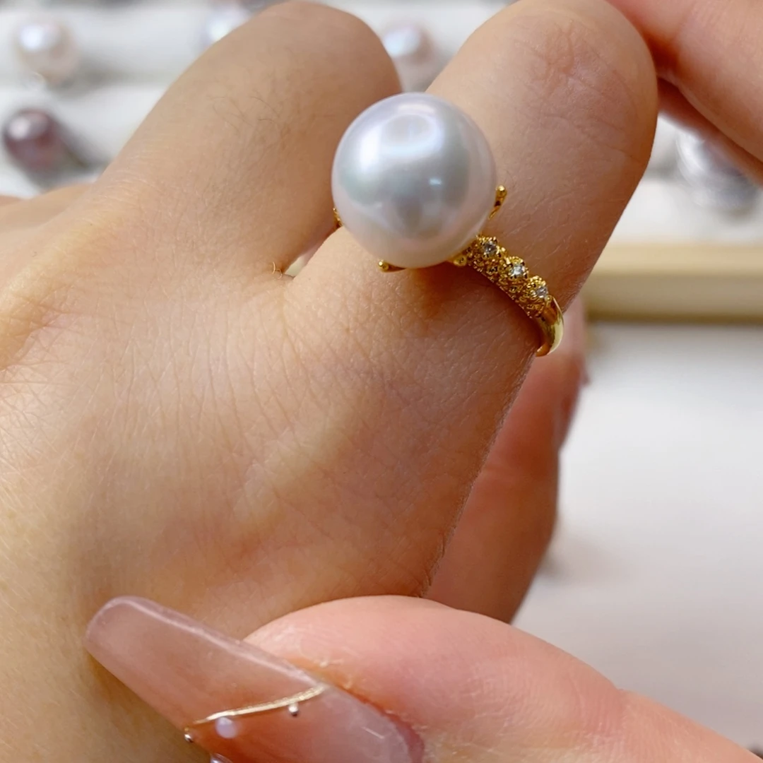 淡水珍珠戒指合金