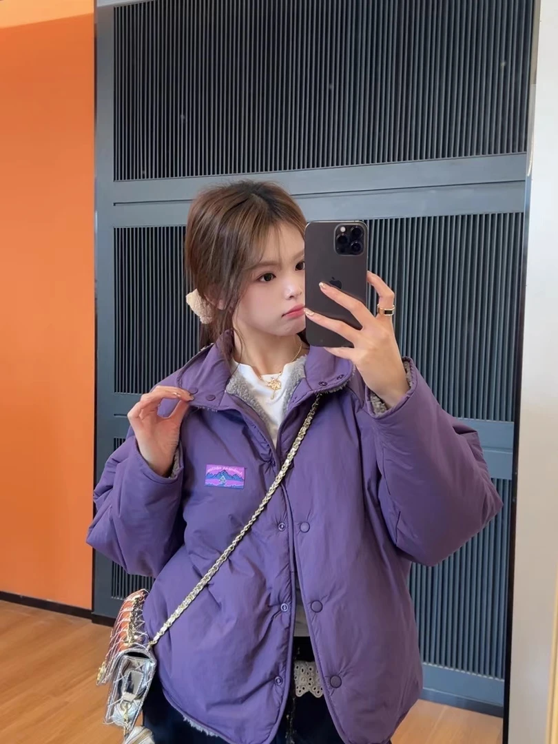 xxxwxz王希之  紫色/两面穿的一件暖暖外套/棉服#z1465