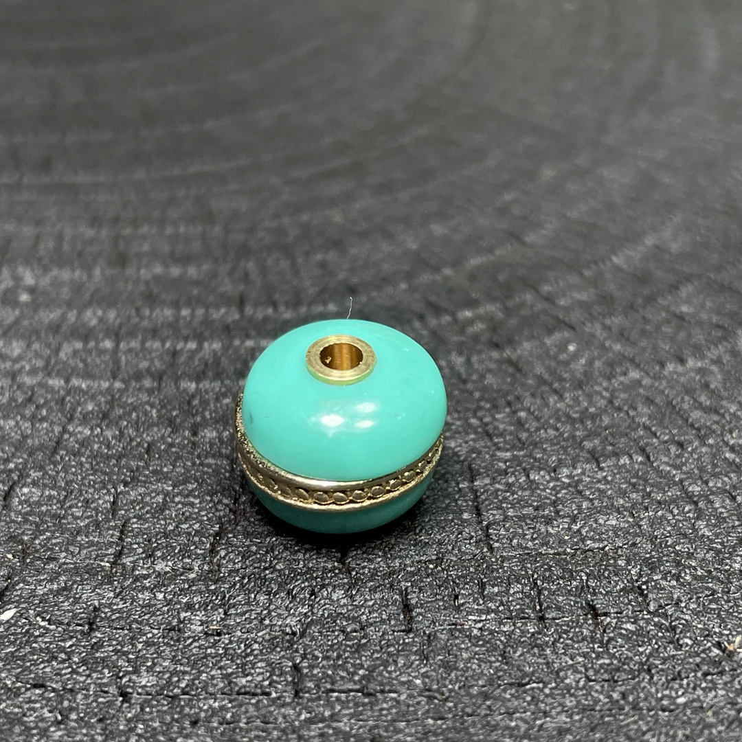 0510文玩配饰绿双色汉堡10mm配串神器配星月猴头椰蒂老型珠单颗