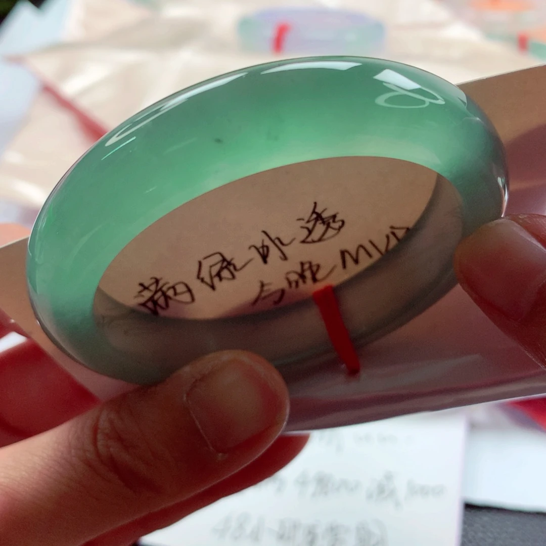 翡翠未镶嵌手镯师妹55新货高货原地毕业（43号）