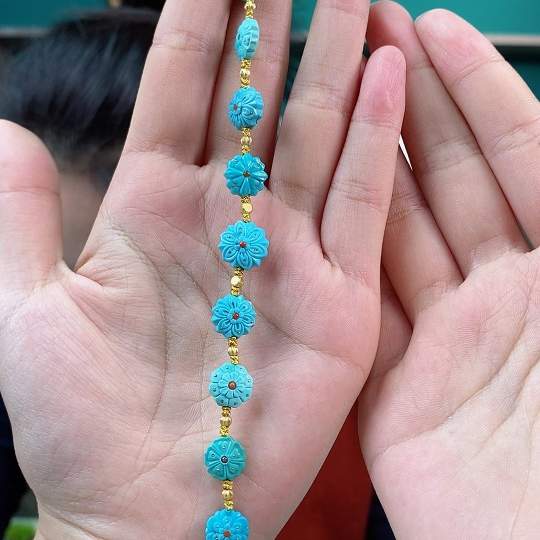 绿松石珠宝奇石足金镶嵌