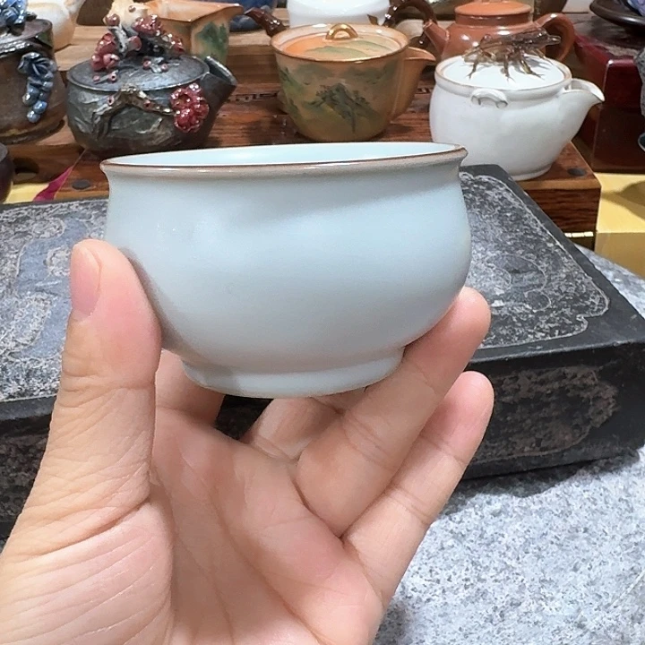 汝瓷杯一哈,瓷。。品茗