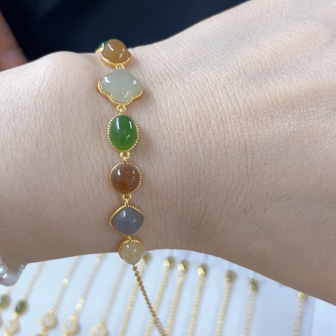 手链银S925镶嵌和田玉