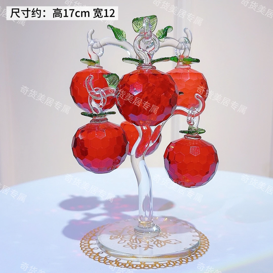 高档K9创意情侣立体苹果加网红酒柜玻璃客厅（送金丝垫摆件工艺品）