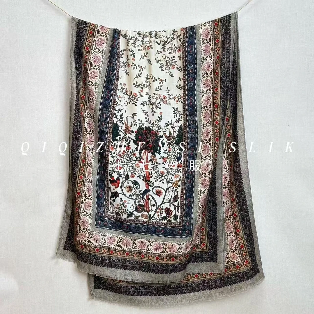 【时光织梦】丝羊毛长巾披肩外搭洋气围巾新款170cm*65cm