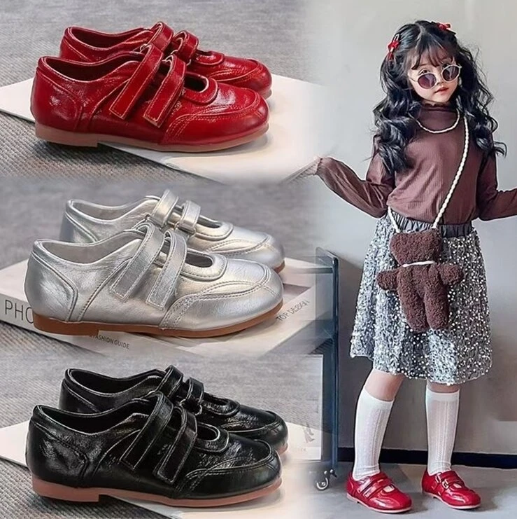 【小红酒】春夏口软底女复古红色法式魔术贴玛丽珍单鞋A-1029