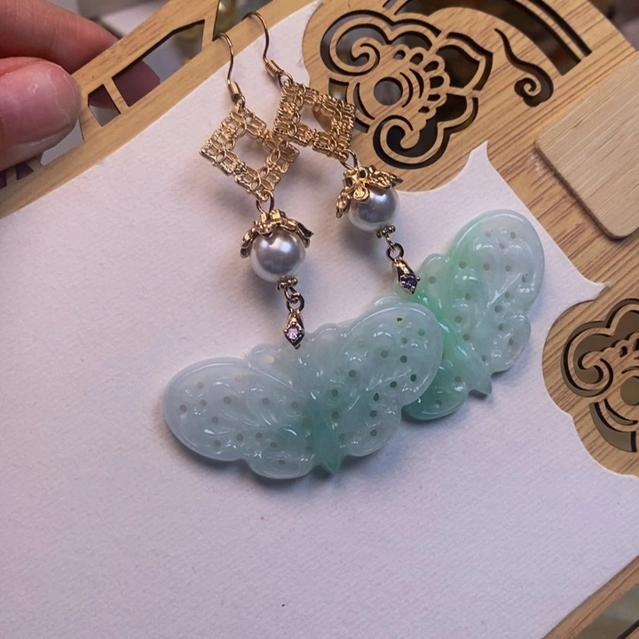 翡翠未镶嵌耳饰天然缅甸翡翠