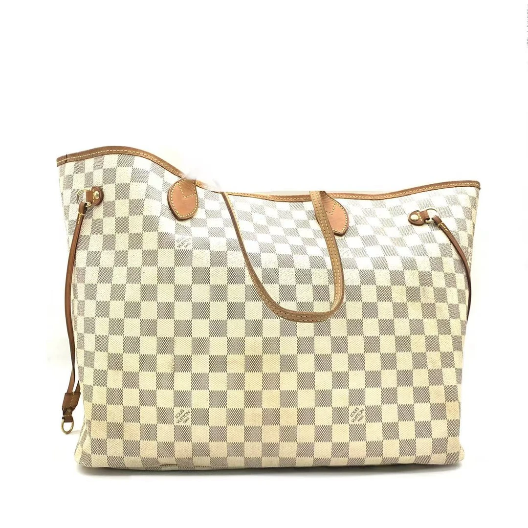 95新 LouisVuitton/路易威登 【安则专属】白棋盘格大号nf托特包