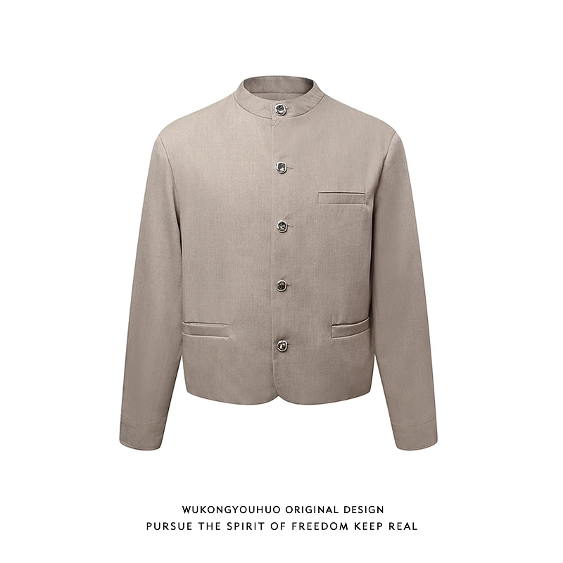 悟空有货复古小众设计感新中式西服男潮牌高级感小众休闲宽松外套