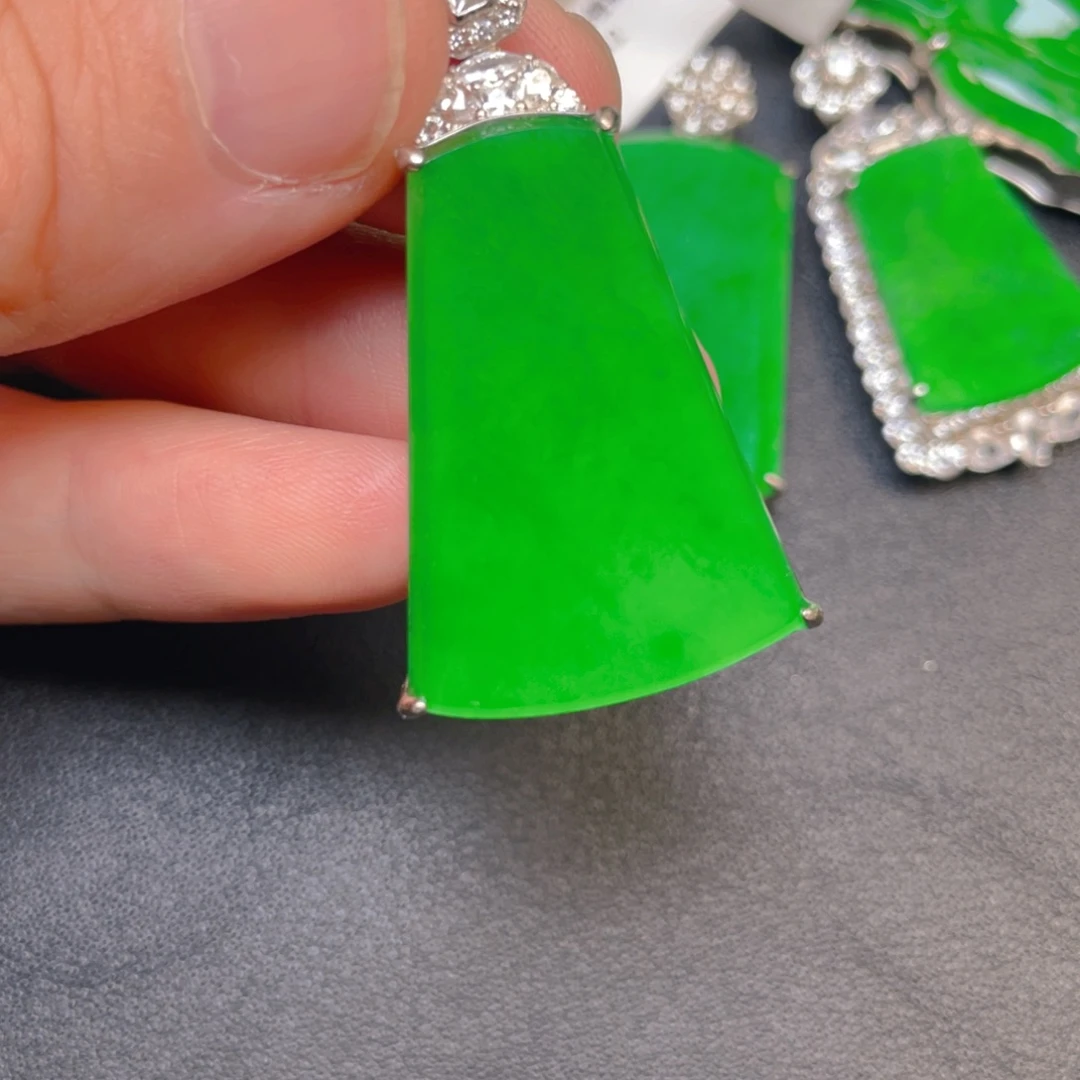 翡翠银S925镶嵌吊坠(不含链)
