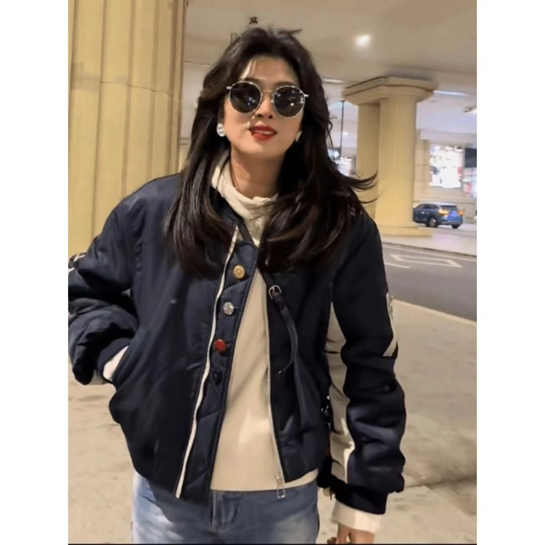 春季短外套女装时尚宽松高级感夹克潮新款设计感撞色棒球服