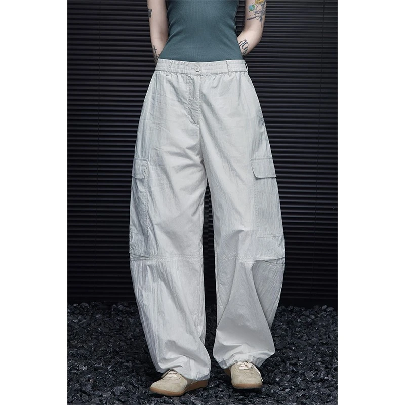 moment宽松休闲裤阔腿裤女2025春季新款设计感小众慵懒风百搭时尚