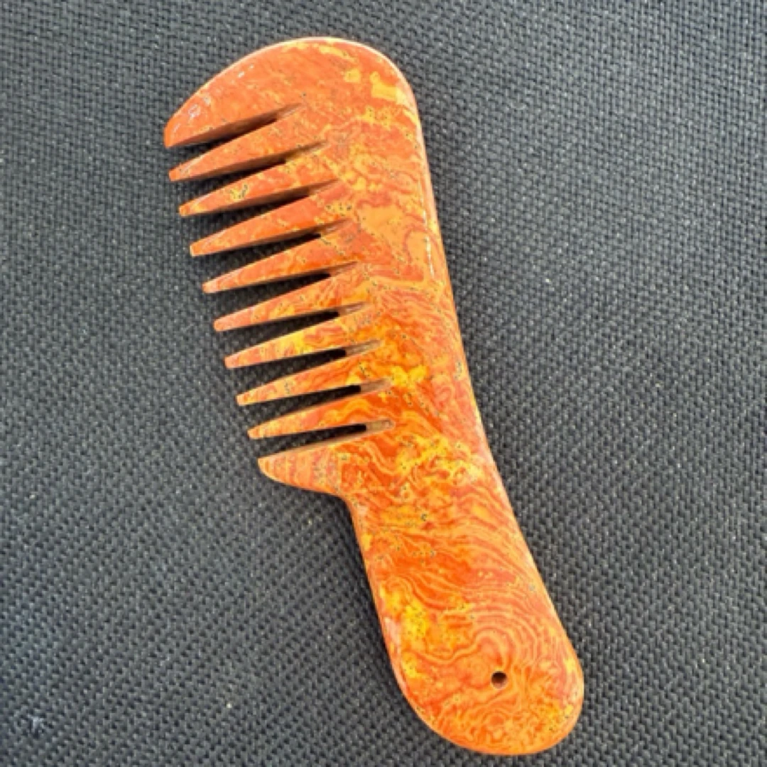 泗水砭石原石直把梳子梳头透彻