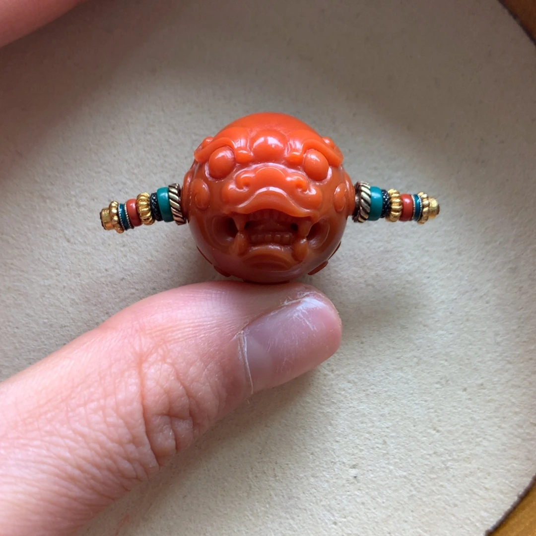 南红玛瑙未镶嵌保山天然原矿南红19mm+貔貅珠