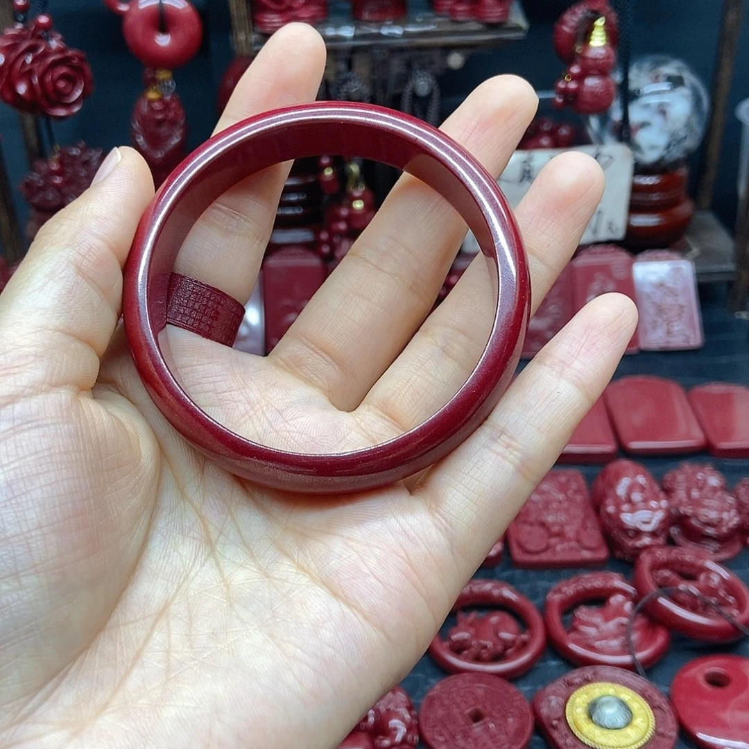 天然辰砂贵妃镯62
