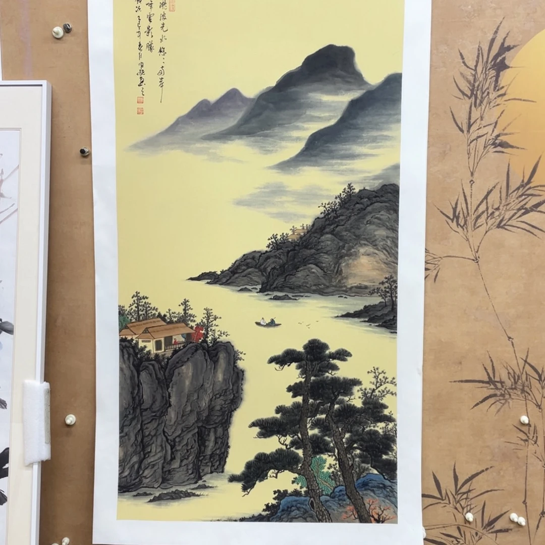 国画手绘国画，精品山水，明老师