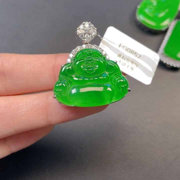 翡翠银S925镶嵌吊坠(不含链)