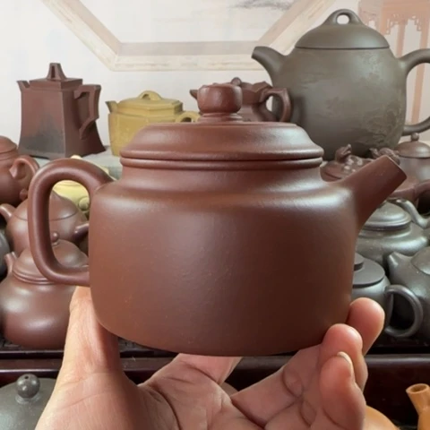 紫砂茶壶张*广底槽清料220c c