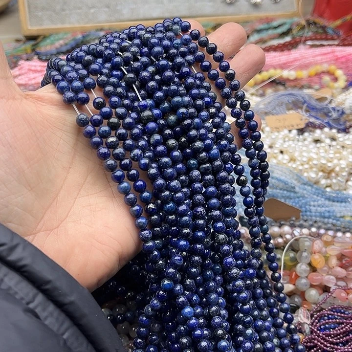 玛瑙/玉髓珠宝半成品未镶嵌一条6mm青金