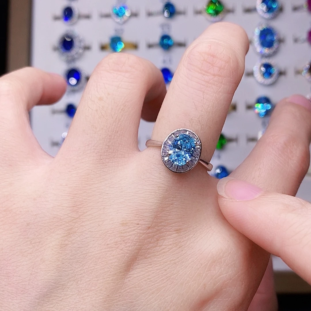 戒指红宝石银S925镶嵌