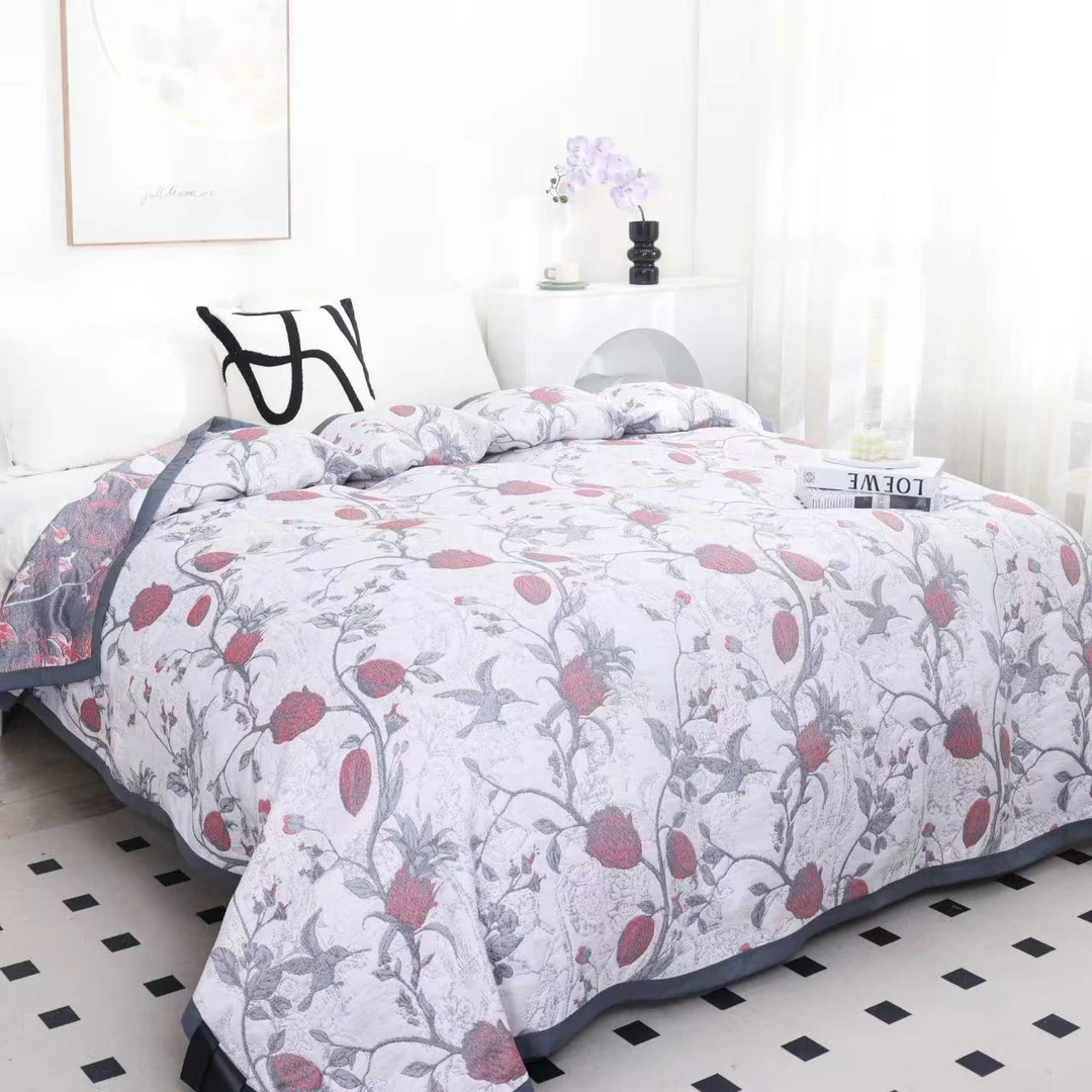 【玉兰Y】230*250cm高端定制亚麻蚕丝软席床盖