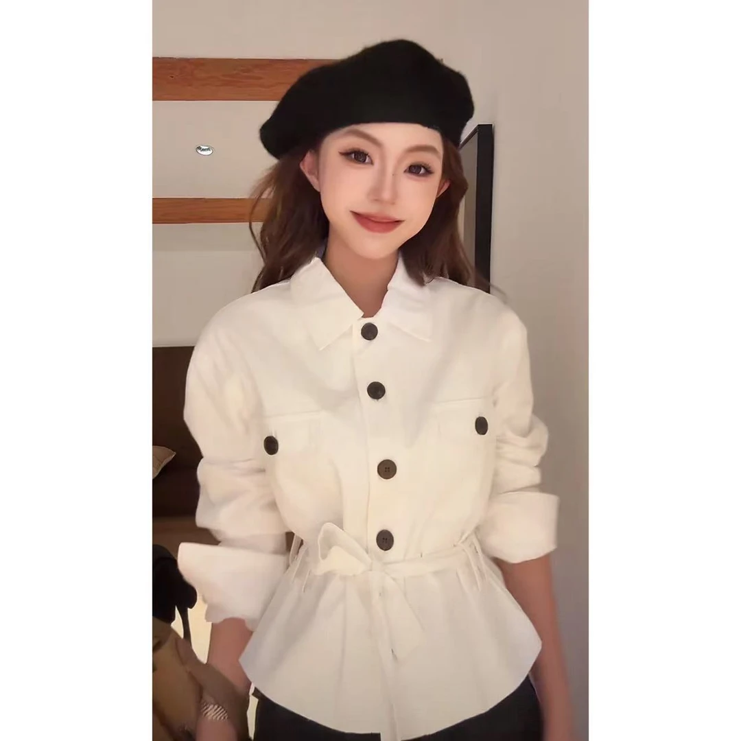 【娇娇私服定制】新款排扣短款夹克风衣外套90901#