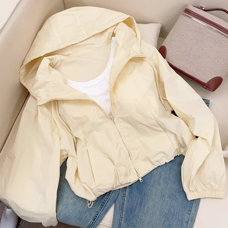 短款连帽防晒衣女薄款外套夏季新款2025年爆款韩系小个子休闲上衣