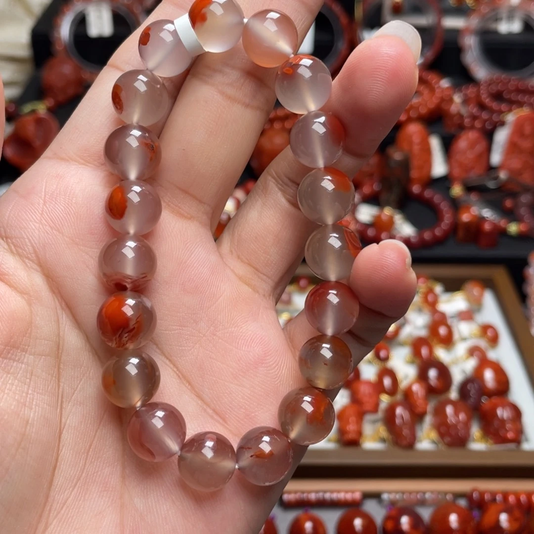 南红玛瑙未镶嵌11mm高冰一点红手串