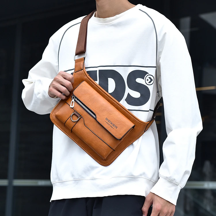 户外新款男式休闲大容量防泼水胸包高级感大容量男款斜挎包单肩包