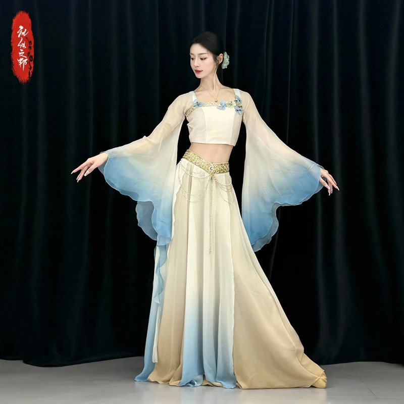 【晓暮蝶】礼仪之邦古典舞服装飘逸仙气大裙摆古风演出服异域敦煌