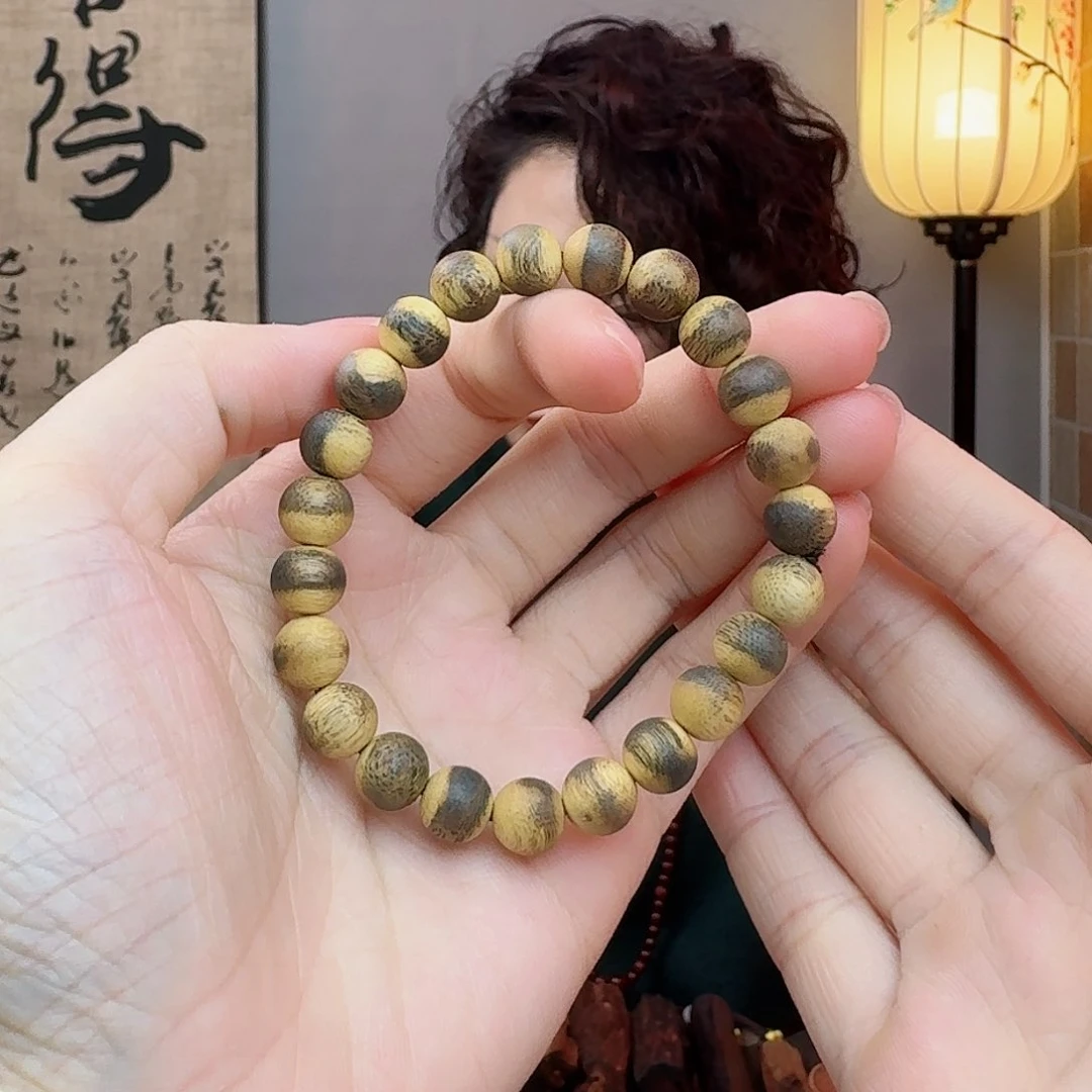 沉香手串回**天海南文昌白奇单圈0.8