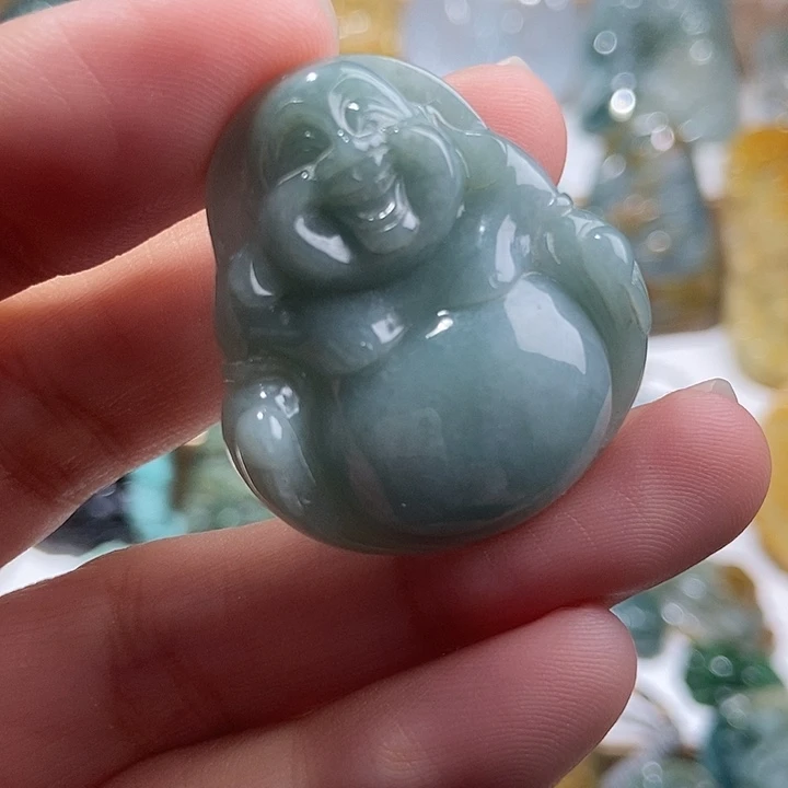颈饰未镶嵌翡翠天然翡翠玉石雕刻有纹