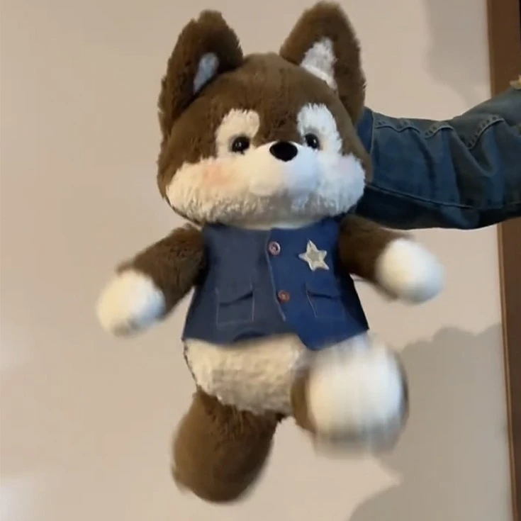 跑跑森林哈士奇玩偶公仔可爱大灰狼毛绒玩具小狐狸睡觉抱枕娃娃