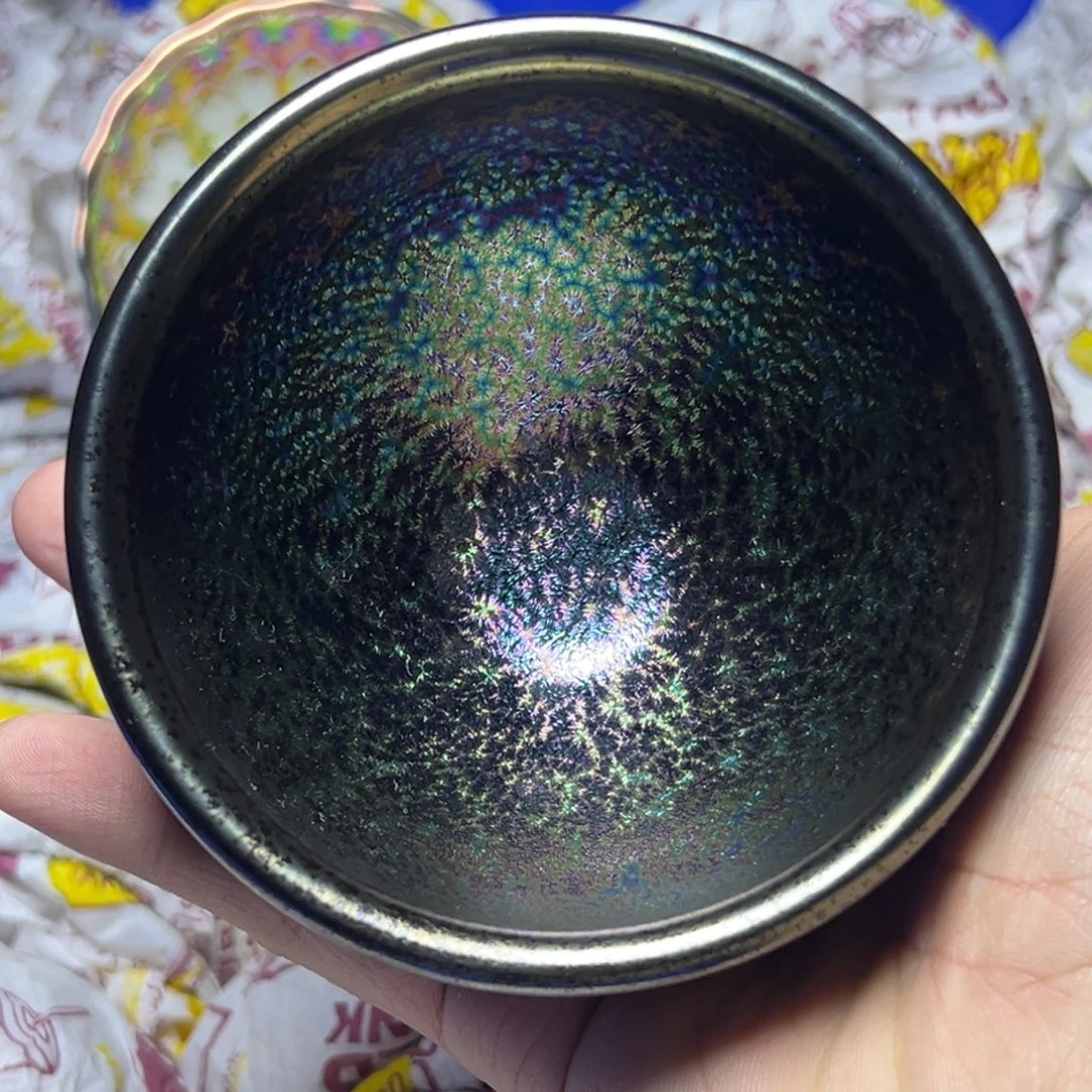 茶盏建阳建盏喝茶主人杯底款磕了一点