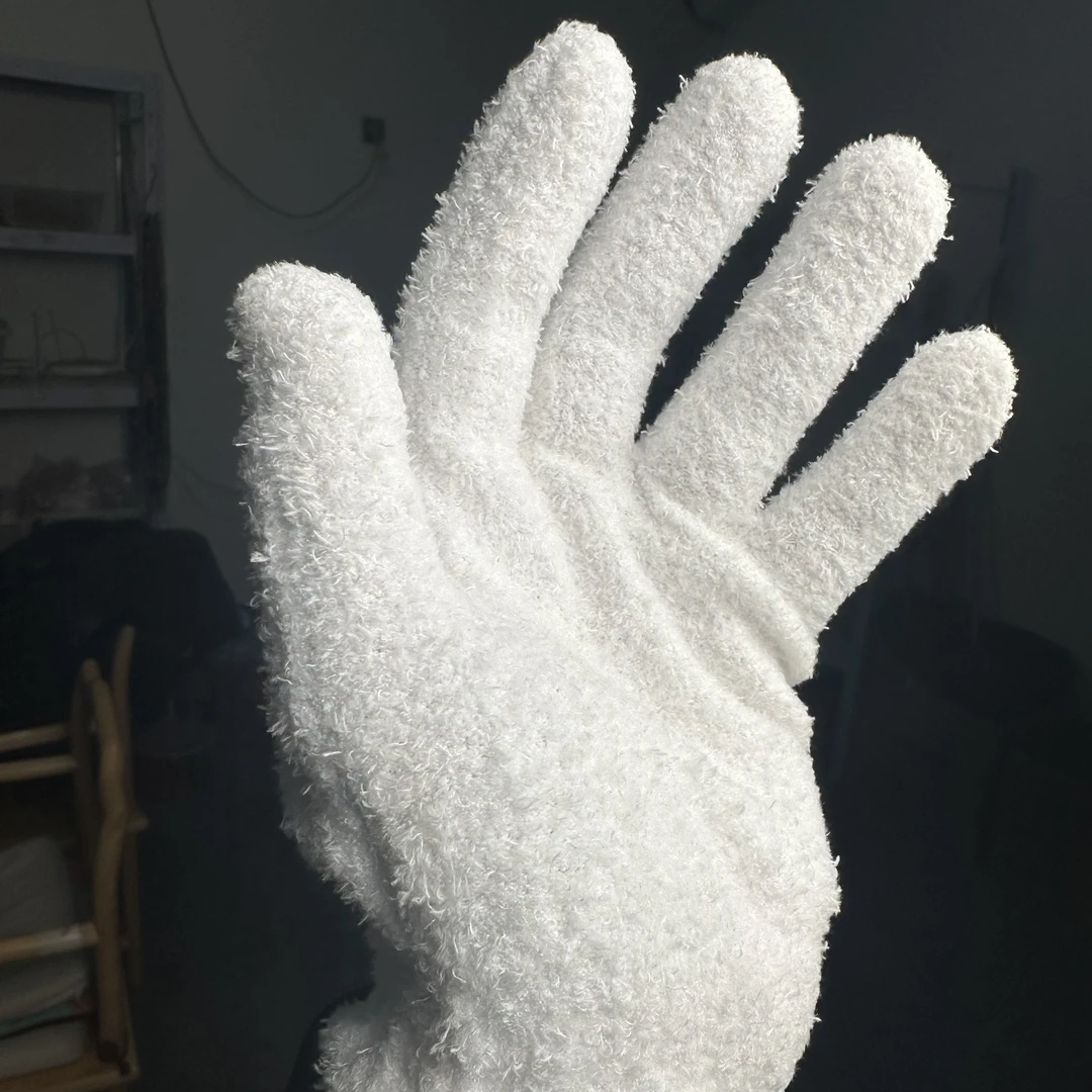 文玩核桃专用手套高端盘玩抛光包浆打底高级左右手单只万毛白手套