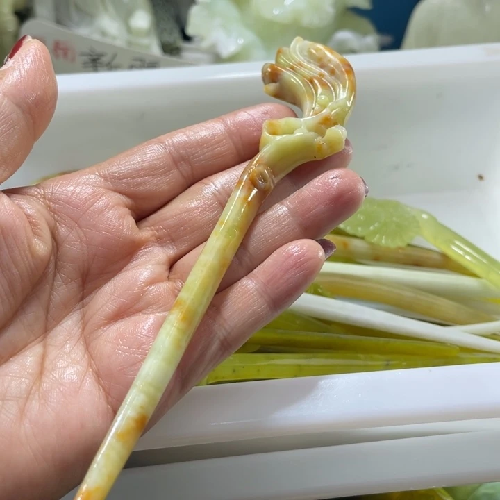 岫玉未镶嵌发簪发簪