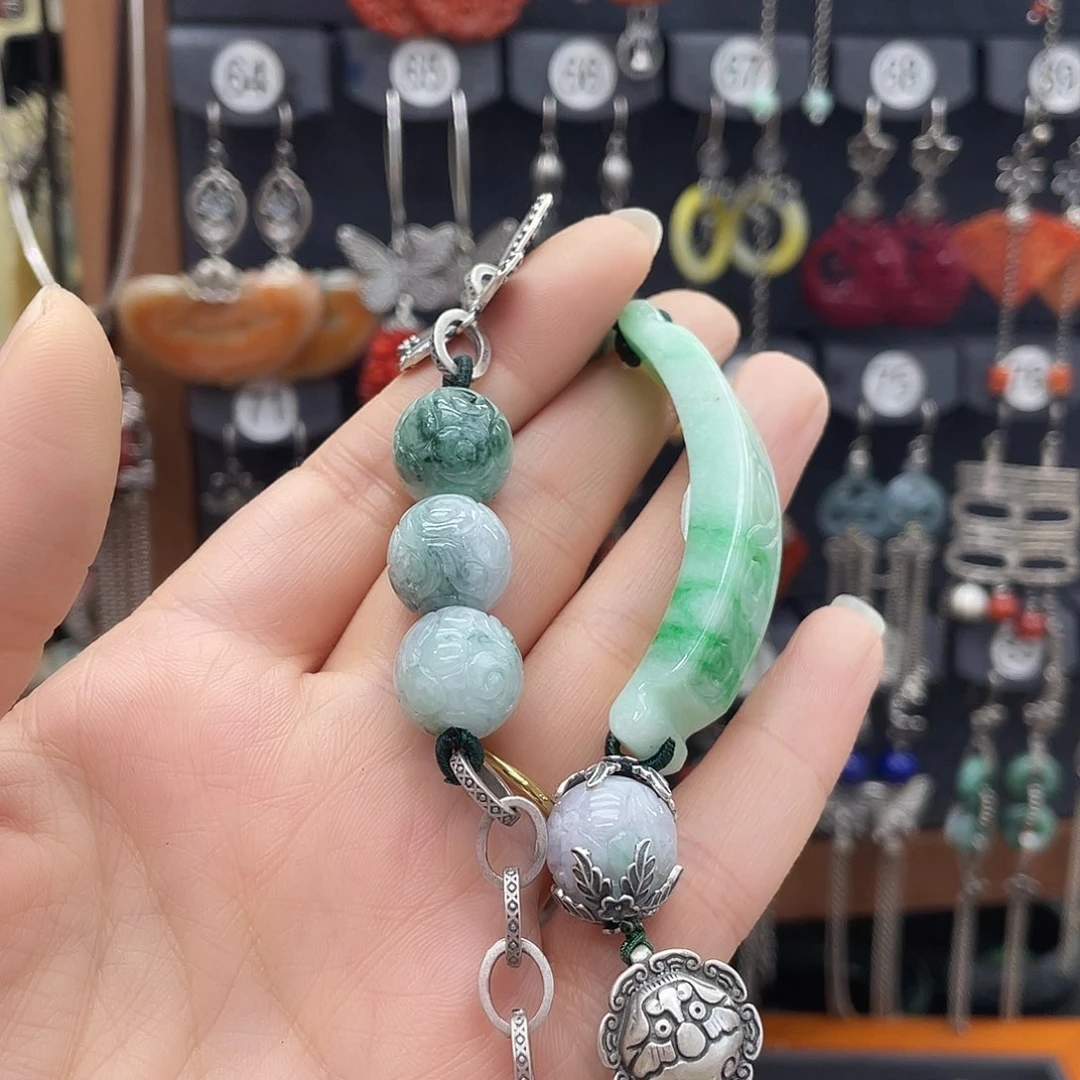 翡翠手链银S925镶嵌真***爱728yjjhhhgh