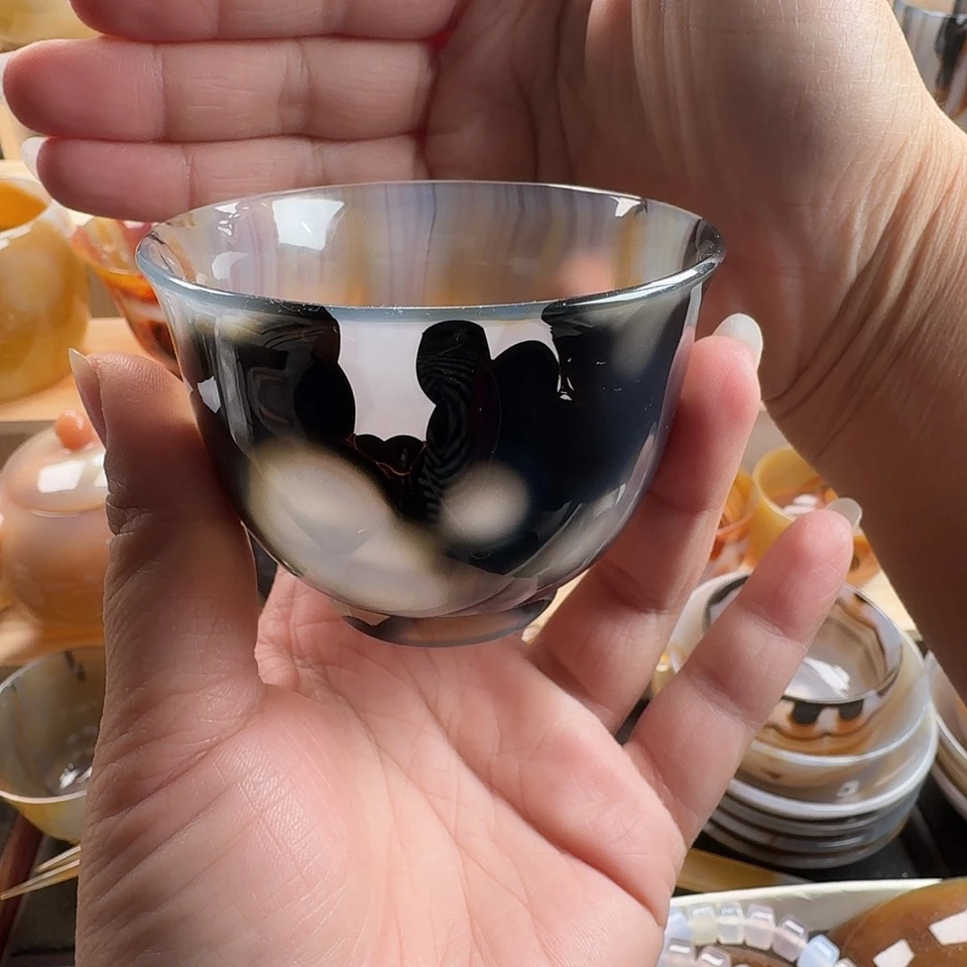 尖***峰玛瑙/玉髓未镶嵌茶杯