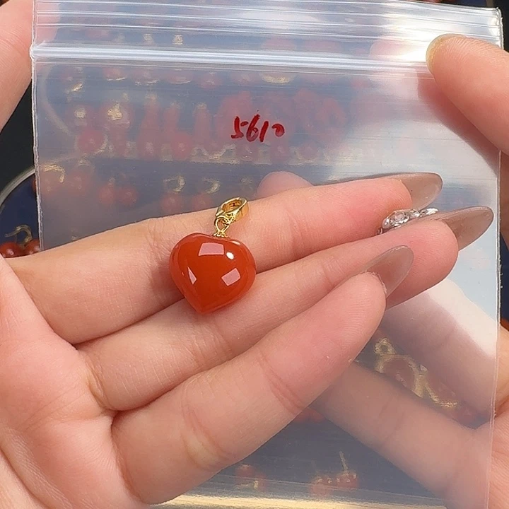 南红玛瑙银S925镶嵌14+