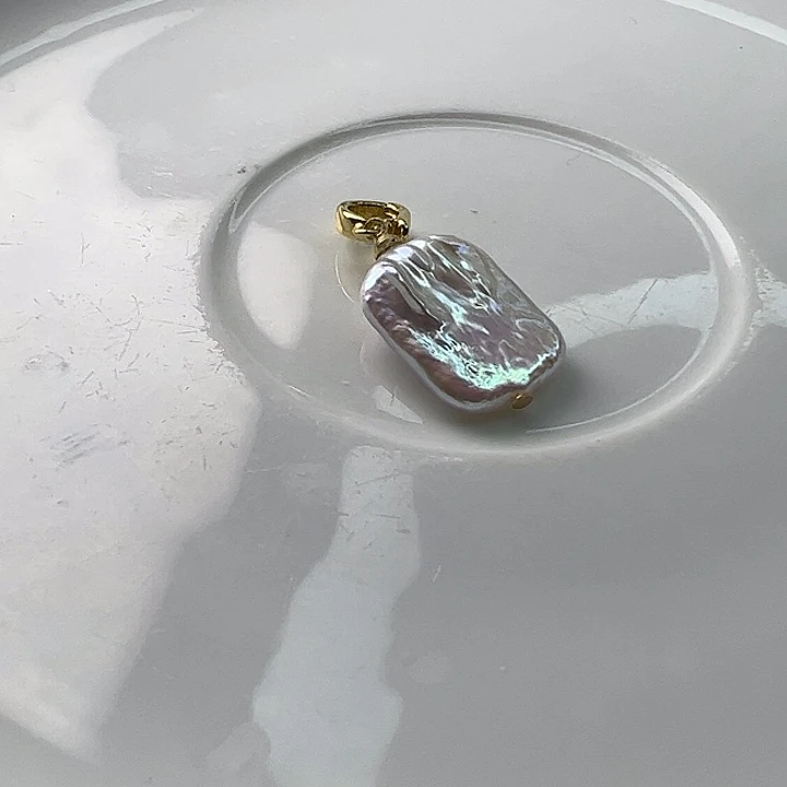 淡水珍珠银S925镶嵌吊坠(不含链)