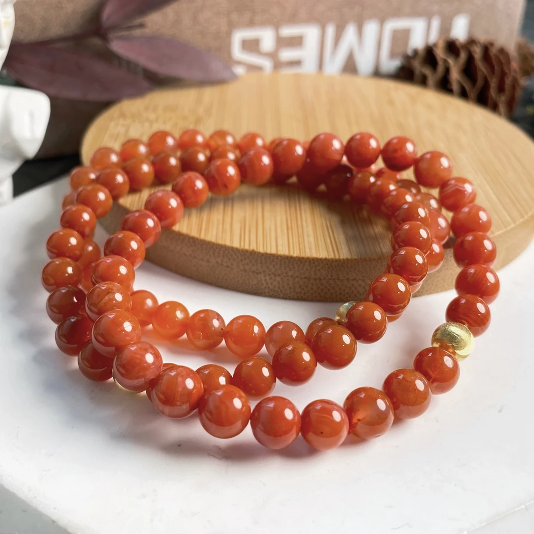 【书记甄选】天然原创南红单圈手链 多样式发一6mm   GD1541