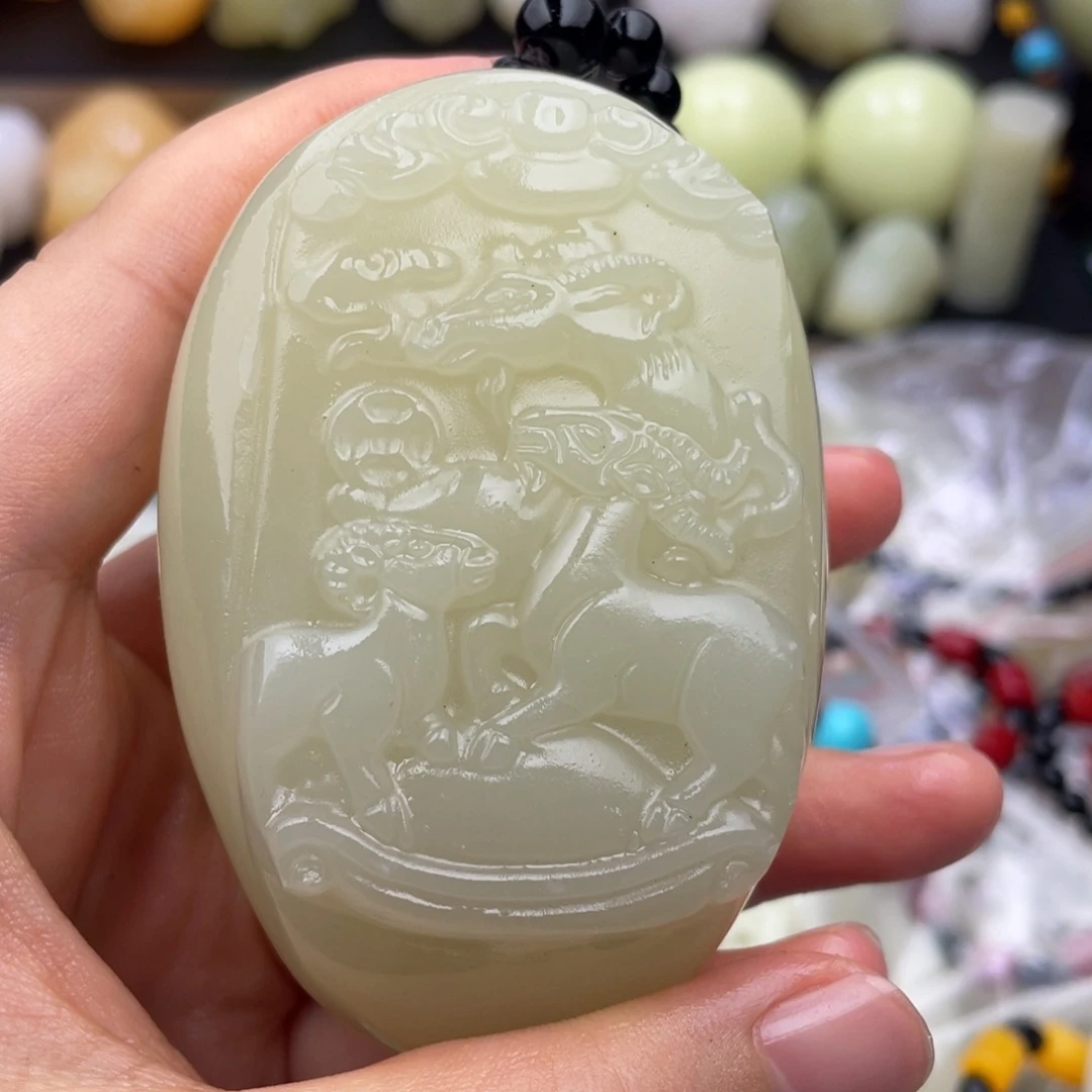 石材宸*天然古青手把件