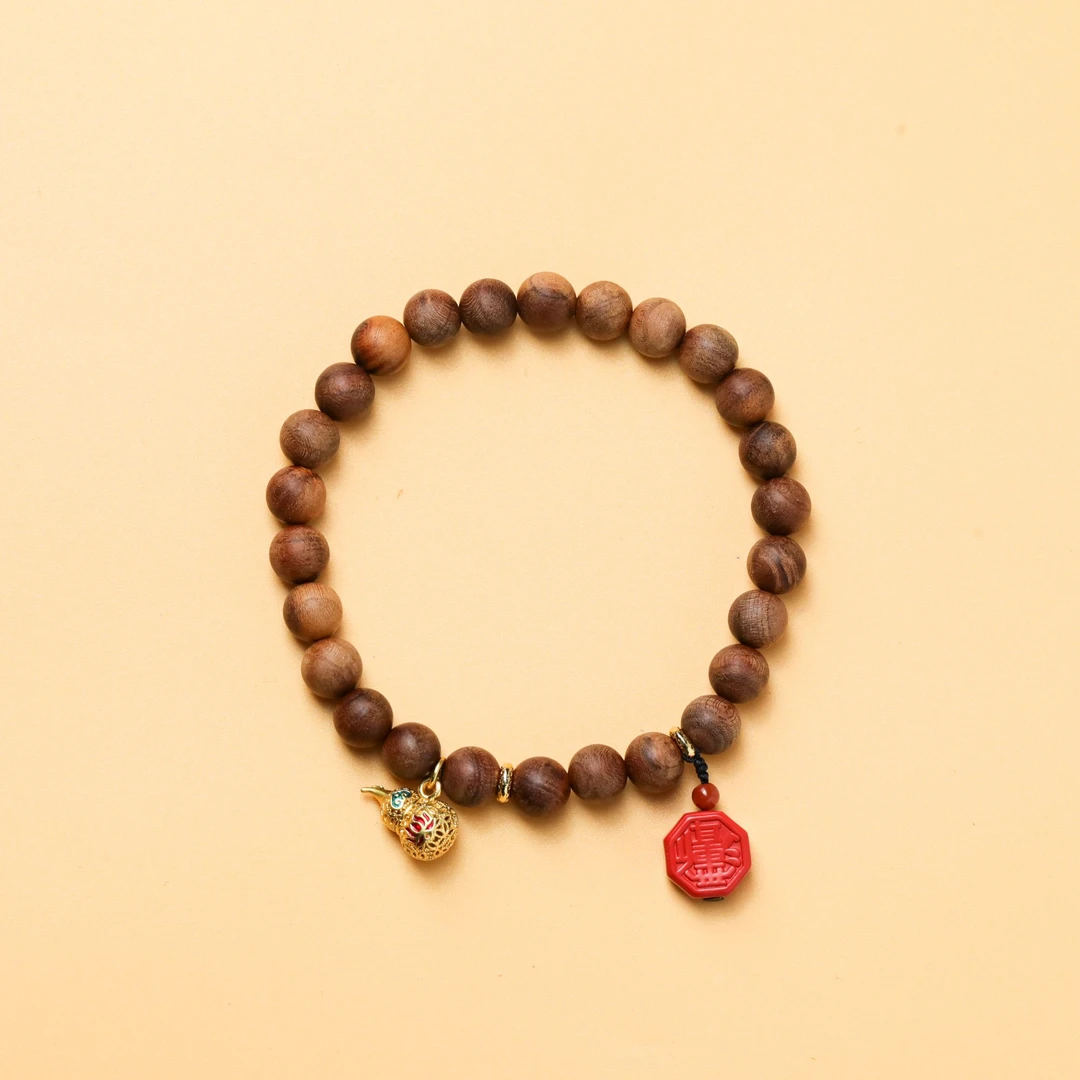 【武当山居然】雷击桃木福禄手串带紫薇讳8mm左右52241221-06