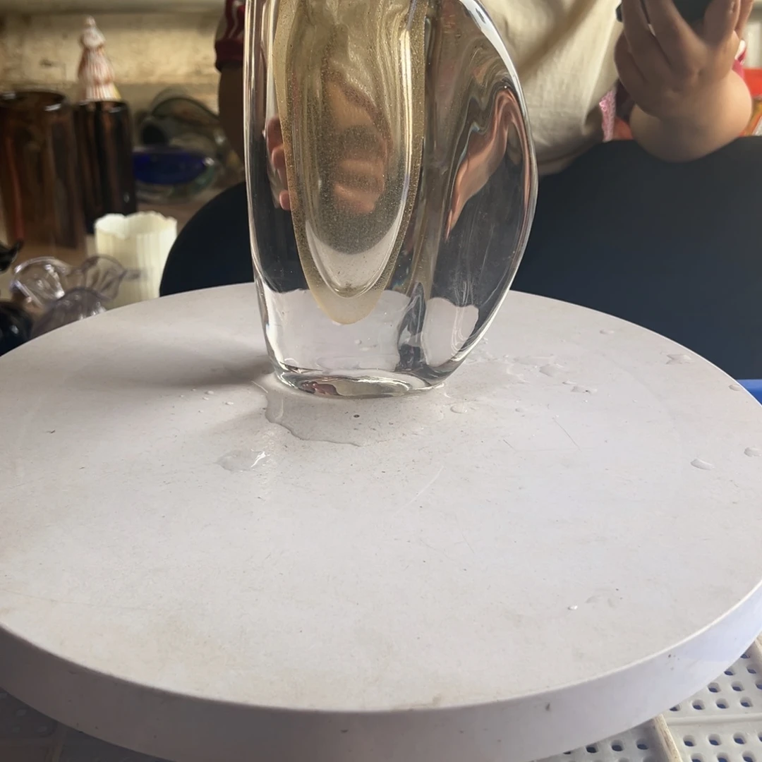 金色高度21琉璃花器摆件微瑕