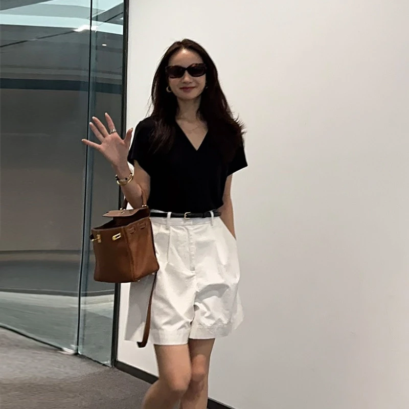 靠谱。【V领胶囊T】row风客订面料可降解透气三色T恤KP250696