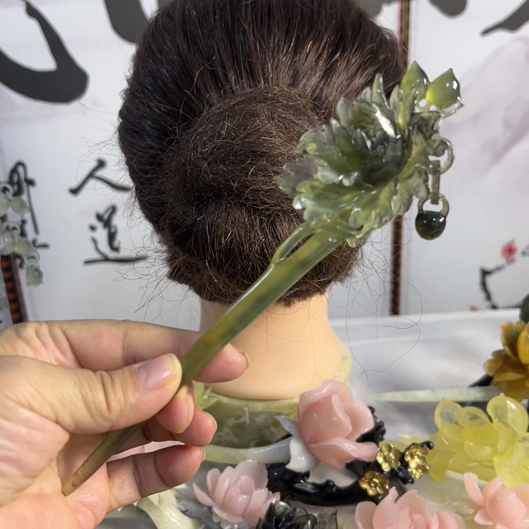 蛇纹石玉未镶嵌发饰